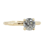 1.17ct Round Salt And Pepper Diamond Evergreen Solitaire in 14k Yellow Gold