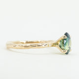 1.50ct Australian Oval Sapphire Evergreen Solitaire Ring in 14k yellow gold