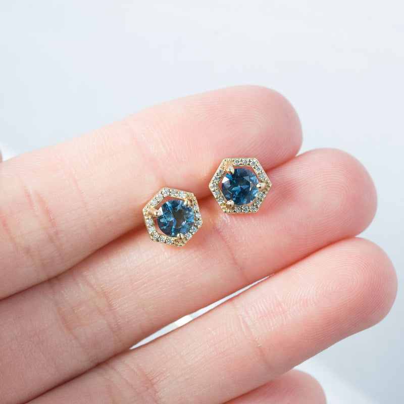Emerald Cut Montana Sapphire Sprinkle Stud Earrings – Milestones by  Ashleigh Bergman