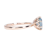 1.85ct Seafoam Montana Sapphire in Lotus Six Prong Solitaire in 14k Rose Gold