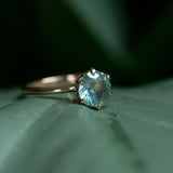1.85ct Seafoam Montana Sapphire in Lotus Six Prong Solitaire in 14k Rose Gold