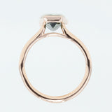 2.11ct Geometric Montana Sapphire Contemporary Bezel Ring in 14k Rose Gold