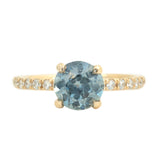 1.61ct Round Color Change Montana Sapphire Solitaire with Diamonds in 14k Yellow Gold