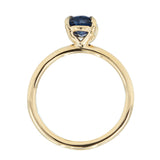 1.53ct Oval Royal Blue Sapphire Solitaire Ring In 14K Yellow Gold profile