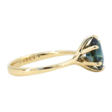 2.34ct Oval Deep Blue Sapphire Six Prong Split Shank Solitaire In 14k Yellow Gold
