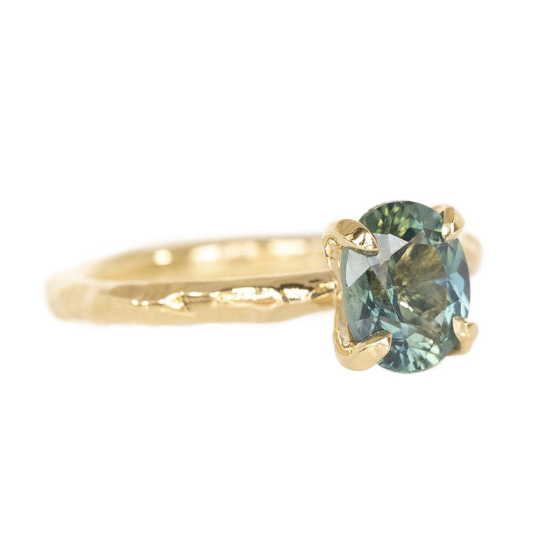 1.64ct Oval Madagascar Sapphire Evergreen Solitaire in 14k Yellow Gold