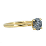 1.53ct Round Salt And Pepper Diamond Solitaire in 18k Yellow Gold