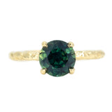 1.62ct Australian Teal Blue Green Sapphire Evergreen Solitaire In 18k Yellow Gold