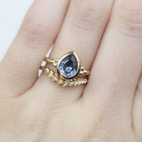 1.95ct Periwinkle Pear Sapphire Low Bezel Set Ring In 14k Yellow 