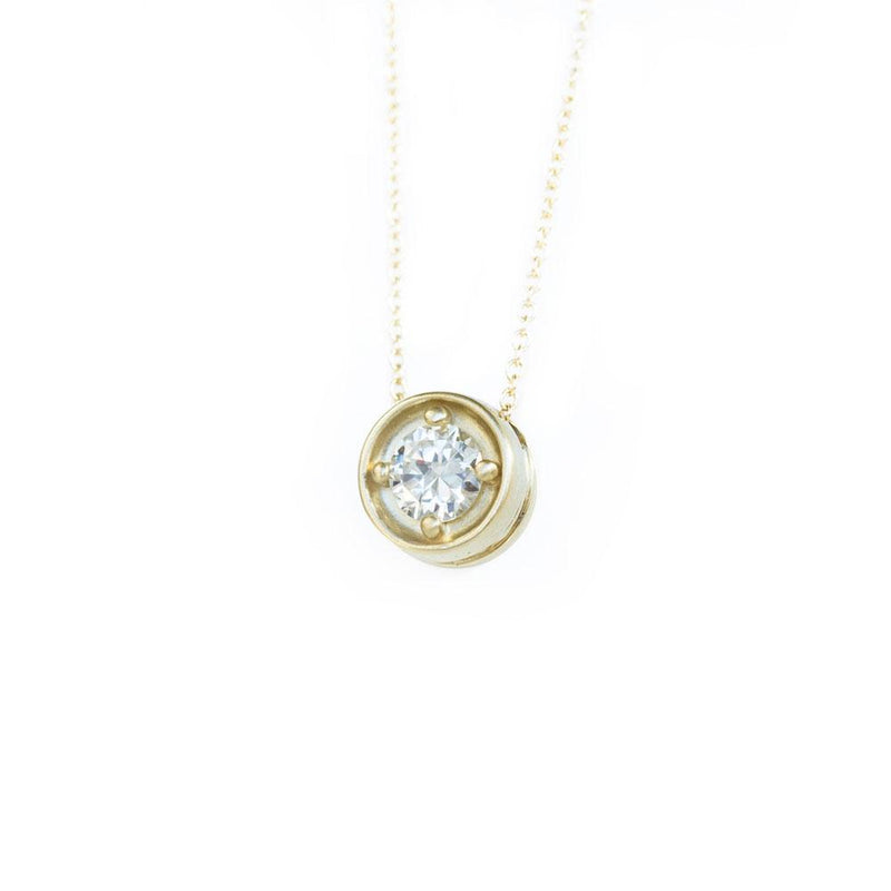 0.58ct GIA Old Transitional Diamond Yellow Gold necklace