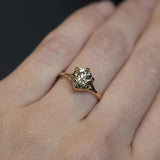 1.46ct Round Champagne Diamond Six Prong Split Shank Solitaire in 14k Yellow Gold