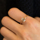 1.01ct Light Champagne Emerald Cut Diamond in Rose Gold Evergreen Solitaire