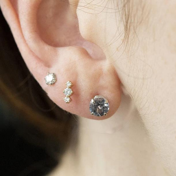 1.40ctw Round Spinel Earrings In White Gold
