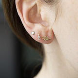 Vine Studs in Solid Recycled Gold