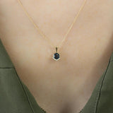 1.11ct Hexagon Sapphire Necklace in 14k Yellow Gold