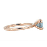 1.69ct Silver Blue Grey Montana Sapphire Double Prong Solitaire Ring in 14k Rose Gold