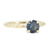 0.85ct Round Grey Blue Purple Spinel Evergreen Solitaire in 14k Yellow Gold