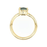 2.6ct Oval Montana Sapphire Ring In French Set Yellow Gold
