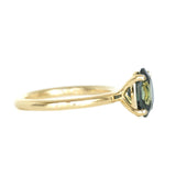 2.20ct Green Oval Nigerian Sapphire Solitaire Ring In 14k Yellow Gold