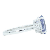3.71ct Oval Purple Spinel and Diamond Cluster Ring in 14k White Gold