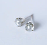 edgy salt and pepper gray rosecut diamond galaxy white gold diamond studs earrings