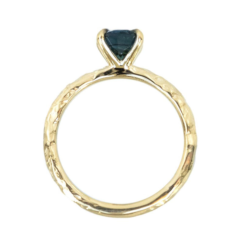 1.38ct Oval Sapphire Evergreen Solitaire in 14k Yellow Gold