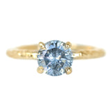 1.23ct Round Salt And Pepper Diamond Evergreen Solitaire in 14k Yellow Gold