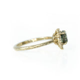 1.52ct Montana Sapphire and Asymmetrical Diamond Cluster Ring in 14k Yellow Gold