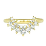 4.28ct Grey Pear Diamond Low Profile Six Prong Split Shank Ring With Contour Diamond Band In 18k Yellow Gold
