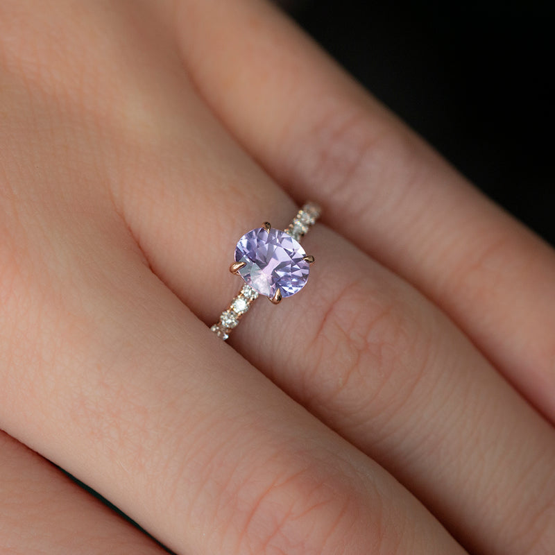 Purple Diamond Ring 1/4 ct tw Round-cut 10K White Gold – Juliet