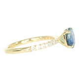 1.78ct Parti Teal Montana Sapphire and Diamond Solitaire in 14k Yellow Gold