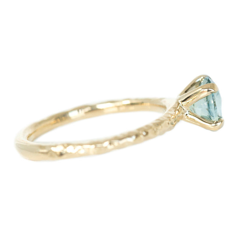 1.19ct Montana Sapphire Evergreen Solitaire in 14k Yellow Gold