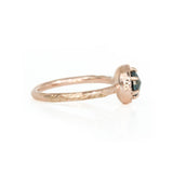 1.0ct Round Double Rosecut Australian Sapphire in Evergreen Rose Gold Low Profile Diamond Halo Ring by Anueva Jewelry