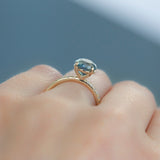 1.19ct Montana Sapphire Evergreen Solitaire in 14k Yellow Gold