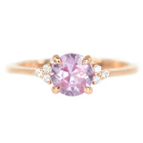 1.02ct Pink Sapphire and Diamond Cluster Ring in 14k Rose Gold