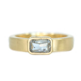 0.68ct Grey Rosecut Diamond In Bezel Set Wide Band In Satin Finished 14k Yellow Gold