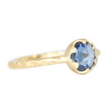 1.02ct Rosecut Sapphire Low Profile Six Prong Evergeen Solitare in Satin Yellow Gold