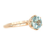 1.93ct Round Light Blue-Seafoam Green Montana Sapphire Lotus Six Prong Solitaire In 14k Rose Gold