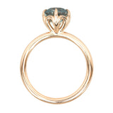 1.93ct Round Light Blue-Seafoam Green Montana Sapphire Lotus Six Prong Solitaire In 14k Rose Gold