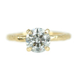 1.42ct Round Salt And Pepper Diamond Solitaire Evergreen Ring In 14k Yellow Gold