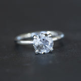 2.06ct Round GIA Fancy Grey Salt And Pepper Diamond Solitaire Ring In Platinum