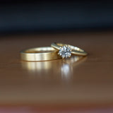 1.09ct Round Salt and Pepper Diamond Solitaire in 14k Yellow Gold