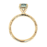 1.91ct Emerald Cut Montana Sapphire Evergreen Solitaire Ring in 14k Yellow Gold