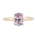 1.82ct Oval Peachy Pink Sapphire Evergreen Solitaire Ring In 14k Rose Gold