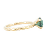 1.73ct Round Green-Blue Teal Sapphire Evergreen Solitaire In 14k Yellow Gold