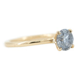 1.09ct Round Salt and Pepper Diamond Solitaire in 14k Yellow Gold