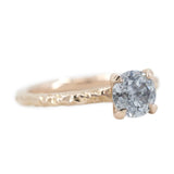1.04ct Round Salt And Pepper Diamond Evergreen Solitaire In 14k Rose Gold