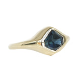 1.55ct Shield Sapphire Signet Ring In 18k Yellow Gold