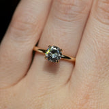 1.01ct Salt and Pepper Diamond Plain Solitaire in 14k Yellow Gold