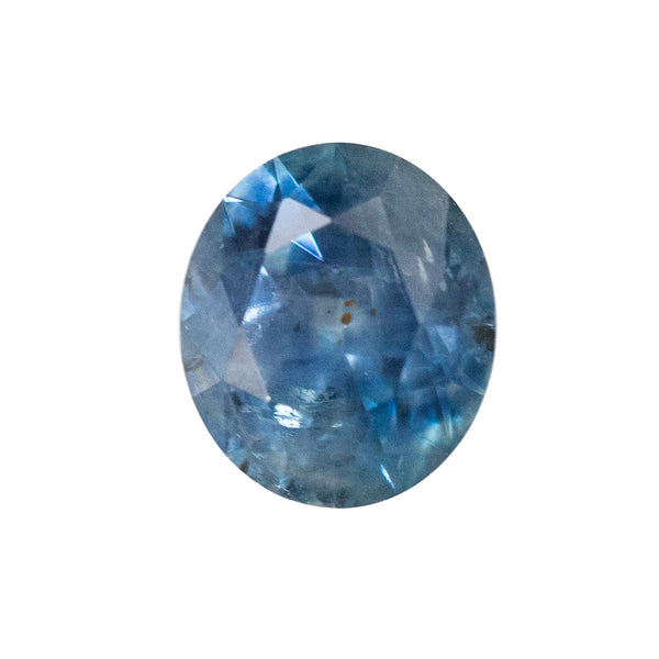 1.60CT ROVAL/ROUNDED OVAL MEDIUM OCEAN BLUE MONTANA SAPPHIRE WITH EARTHY AND SILK INCLUSIONS, 7.5X6.5MM